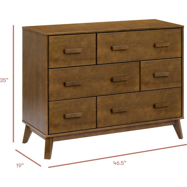 Scoot 6-Drawer Dresser, Natural Walnut - Dressers - 9