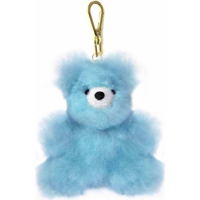 Plush Micro Bear Key Chain, Light Blue