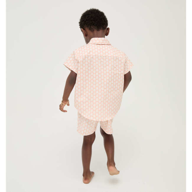 The Tiny Beau Baroque Shells Print Shirt, Pale Coral - Button Downs - 3