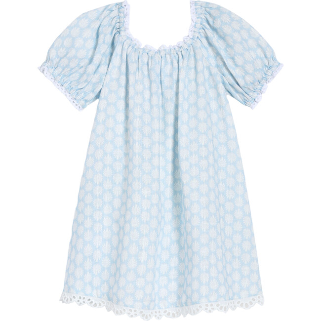 The Baby Sienna Baroque Shells Print Dress, Powder Blue
