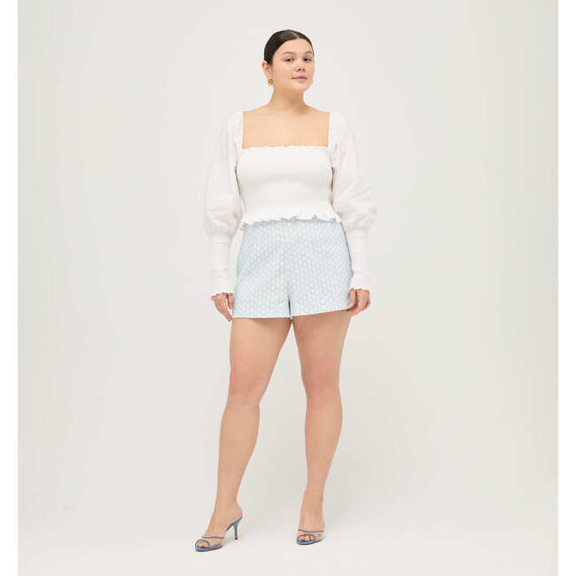 Women's Lisette Baroque Shells Print Short, Powder Blue - Shorts - 4