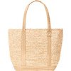 Women's Medium Raffia Tote, Camel - Bags - 1 - thumbnail