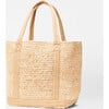 Women's Medium Raffia Tote, Camel - Bags - 3