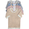 Ribbed Knit Short Sleeve Retro Top, Ash Rose - Shirts - 8