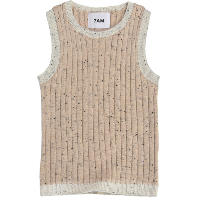 Ribbed Knit Retro Tank Top, Oat