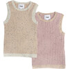 Ribbed Knit Retro Tank Top, Oat - Shirts - 4