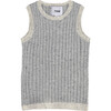 Ribbed Knit Retro Tank Top, Heather Grey - Shirts - 1 - thumbnail