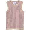 Ribbed Knit Retro Tank Top, Ash Rose - Shirts - 1 - thumbnail