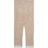 Ribbed Knit Retro Leggings, Oat - Leggings - 1 - thumbnail