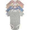 Ribbed Knit Short Sleeve Retro Bodysuit, Ash Rose - Bodysuits - 5