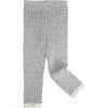 Ribbed Knit Retro Leggings, Heather Grey - Leggings - 2