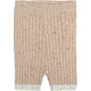 Ribbed Knit Retro Biker Shorts, Oat - Shorts - 1 - thumbnail