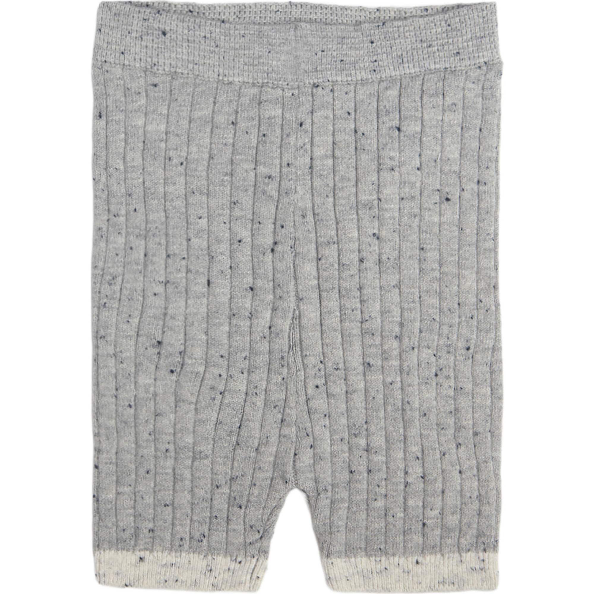 Ribbed Knit Retro Biker Shorts, Heather Grey - Shorts - 1