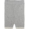 Ribbed Knit Retro Biker Shorts, Heather Grey - Shorts - 1 - thumbnail