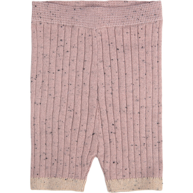 Ribbed Knit Retro Biker Shorts, Ash Rose