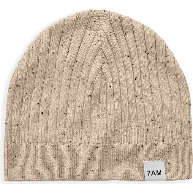 Ribbed Knit Retro Beanie, Oat