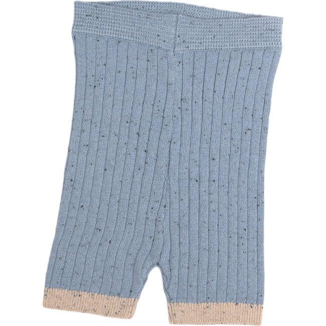 Ribbed Knit Retro Biker Shorts, Lake Blue - Shorts - 2