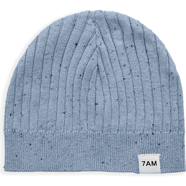 Ribbed Knit Retro Beanie, Lake Blue