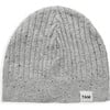 Ribbed Knit Retro Beanie, Heather Grey - Hats - 1 - thumbnail