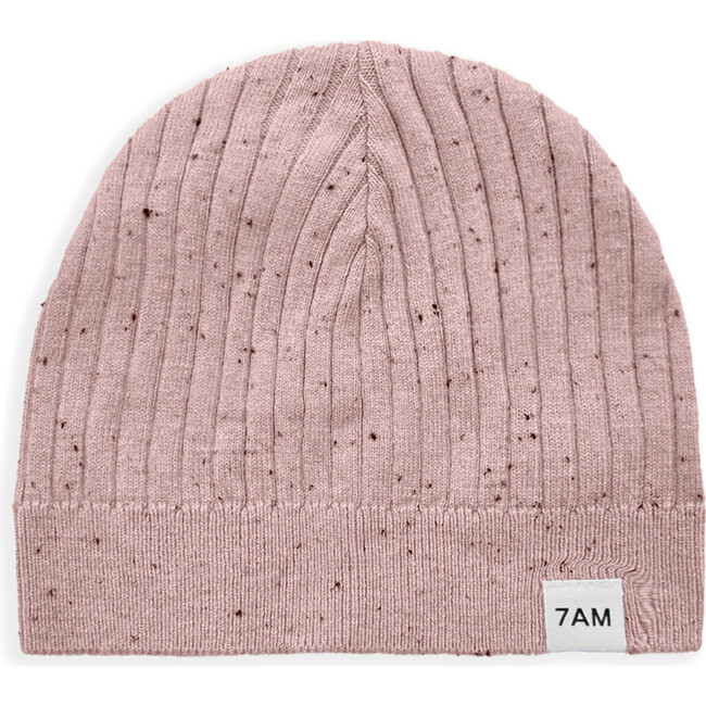 Ribbed Knit Retro Beanie, Ash Rose