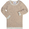 Ribbed Knit Long Sleeve Retro Top, Oat - Shirts - 4