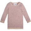 Ribbed Knit Long Sleeve Retro Top, Ash Rose - Shirts - 2