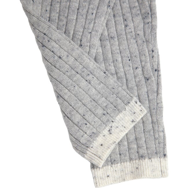 Ribbed Knit Retro Leggings, Heather Grey - Leggings - 9