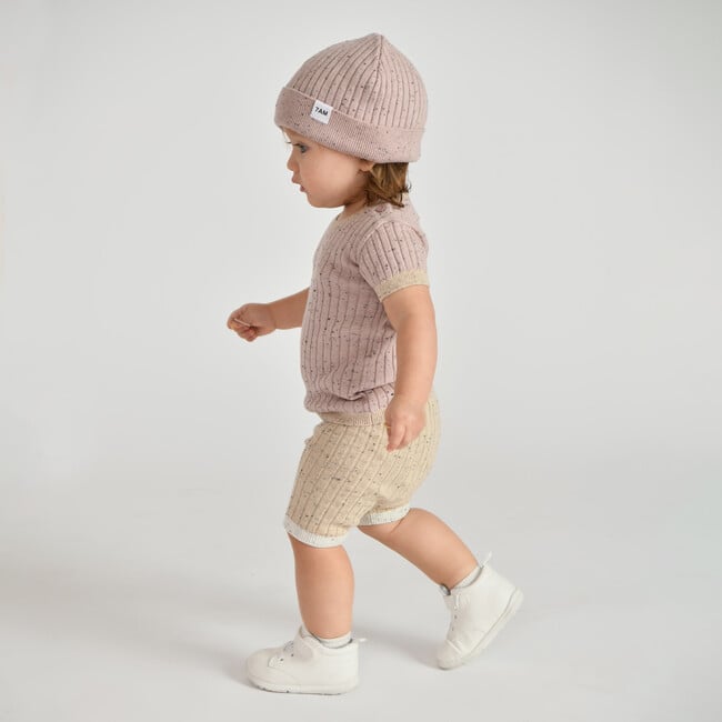 Ribbed Knit Retro Beanie, Ash Rose - Hats - 3