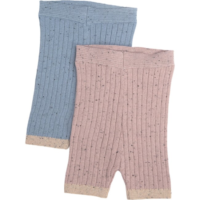 Ribbed Knit Retro Biker Shorts, Ash Rose - Shorts - 6