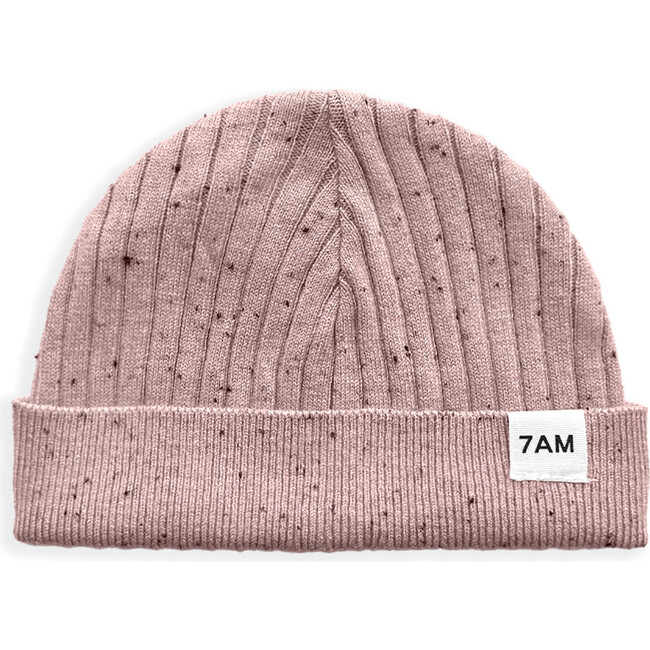 Ribbed Knit Retro Beanie, Ash Rose - Hats - 4