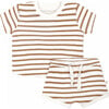 Organic Tee and  Shorties Set, Stripes - Mixed Apparel Set - 1 - thumbnail