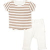 Organic Tee & Pants Set, Stripes - Mixed Apparel Set - 1 - thumbnail