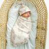 Organic Swaddle Blanket & Hat, Cactus - Swaddles - 2