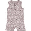 Organic Sleeveless Short Romper, Daisies - Rompers - 1 - thumbnail