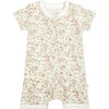 Organic Short Zip Romper, Summer Floral - Rompers - 1 - thumbnail