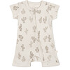 Organic Short Zip Romper, Cactus - Rompers - 1 - thumbnail