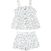 Organic Peplum Top and Shorts Set, Periwinkle - Mixed Apparel Set - 1 - thumbnail