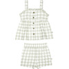 Organic Peplum Top and Shorts Set, Gingham - Mixed Apparel Set - 1 - thumbnail