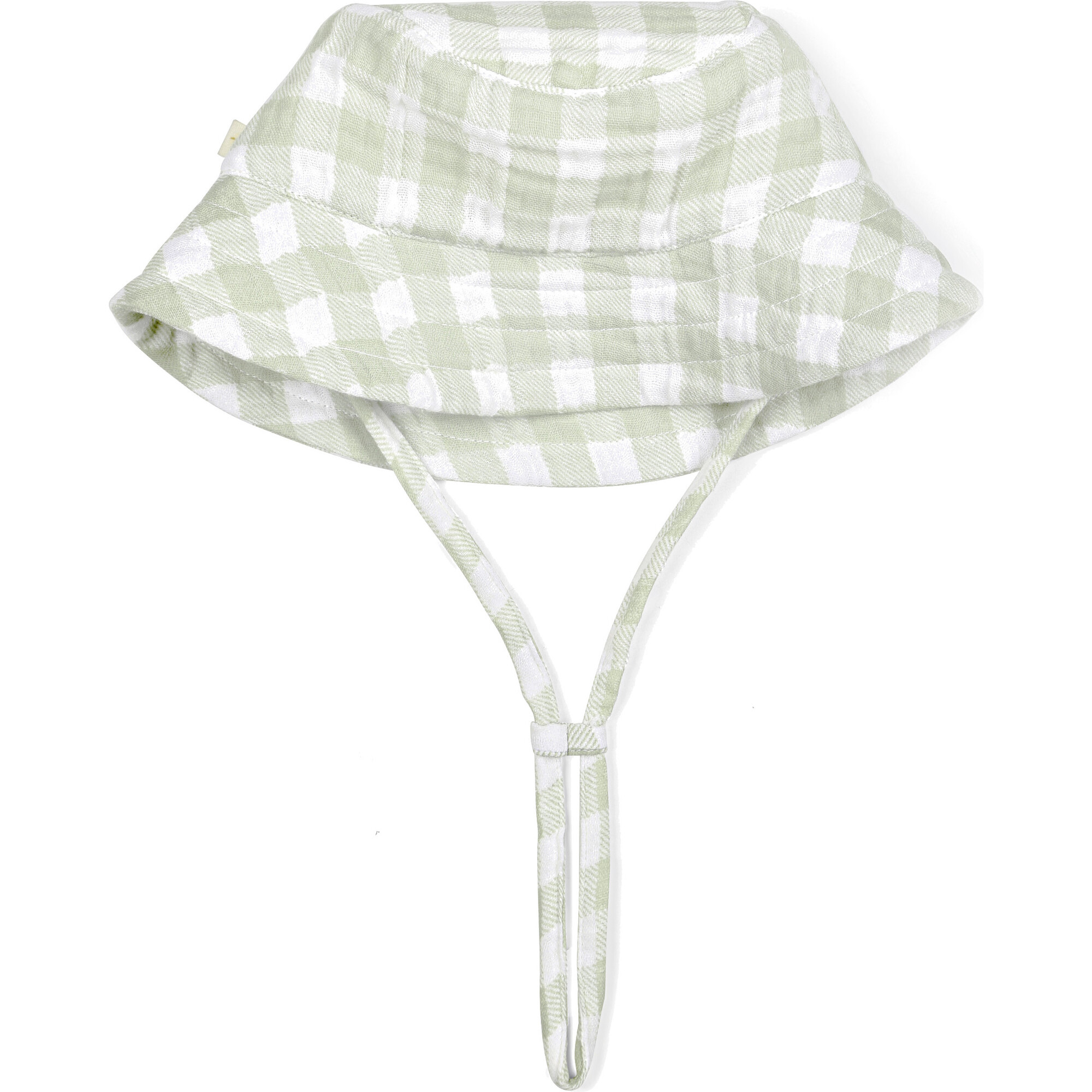 Organic Bucket Sun Hat, Gingham - Hats - 1