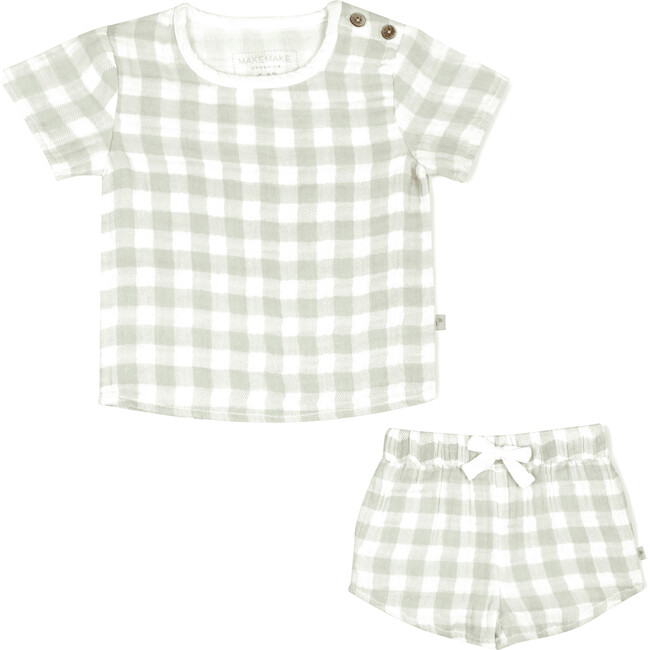 Organic Top and Shorts 2 Piece Set, Gingham