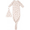 Organic Kimono Knotted Sleep Gown, Seashells - Nightgowns - 1 - thumbnail