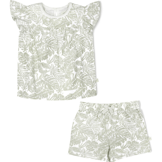 Organic Flutter Top and Shorts, Palms