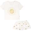 Organic Boxy Tee and Skort, Sunshine - Mixed Apparel Set - 1 - thumbnail