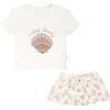 Organic Boxy Tee and Skort, Seashells - Mixed Apparel Set - 1 - thumbnail