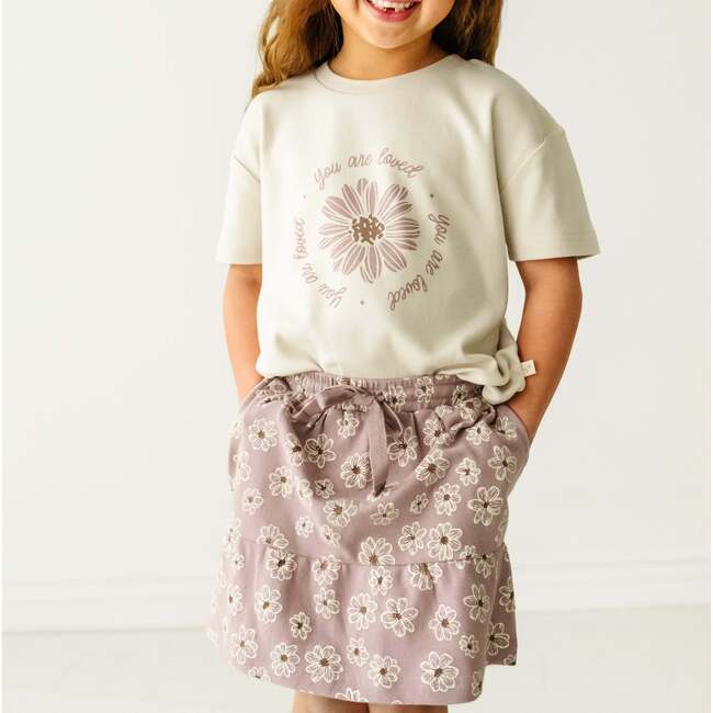 Organic Boxy Tee and Skort, Daisies - Mixed Apparel Set - 2