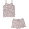 Organic Spaghetti Top & Shorts Set, Daisies - Mixed Apparel Set - 1 - thumbnail