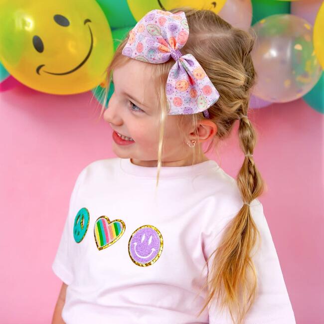 Smiley Face Tulle Bow Headband, Multi - Hair Accessories - 2