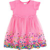 Raspberry Confetti Short Sleeve Tutu Dress, Pink - Dresses - 1 - thumbnail