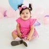 Raspberry Confetti Short Sleeve Tutu Bodysuit, Pink - Onesies - 2