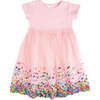 Pink Confetti Short Sleeve Tutu Dress, Pink - Dresses - 1 - thumbnail